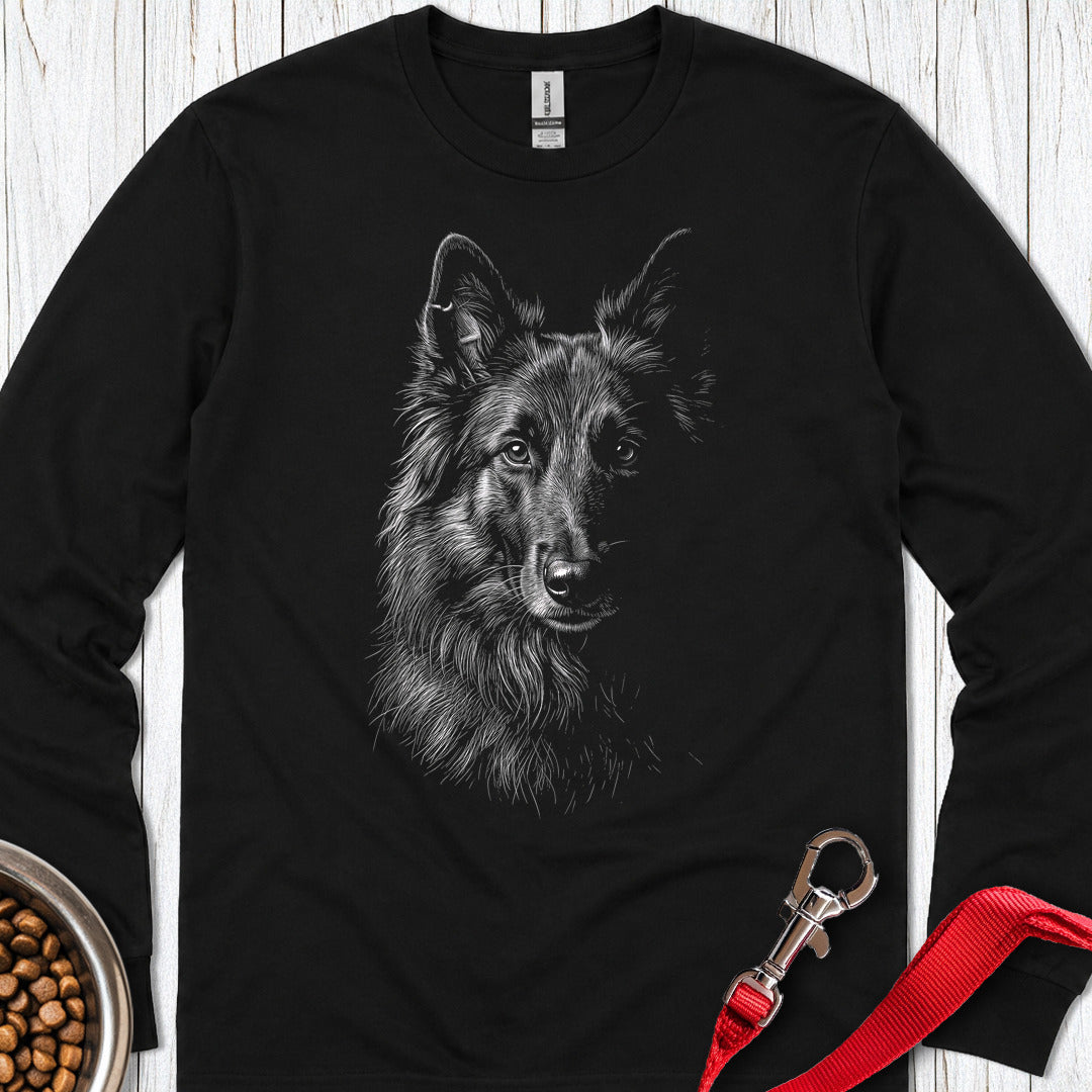 Belgian Tervuren Engraved Long Sleeve Shirt Gift For Dog Lover