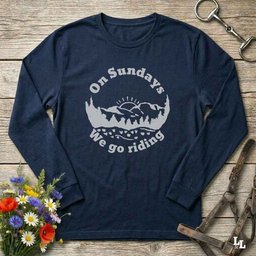 Sunday Riding Long Sleeve Tee Gift For Horse Lover
