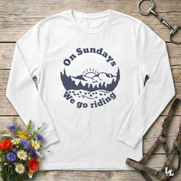 Sunday Riding Long Sleeve Tee Gift For Horse Lover