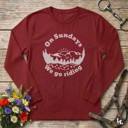 Sunday Riding Long Sleeve Tee Gift For Horse Lover