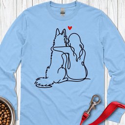 Belgian Tervuren Lineart Long Sleeve Shirt Gift For Dog Lover
