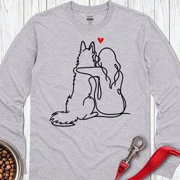 Belgian Tervuren Lineart Long Sleeve Shirt Gift For Dog Lover