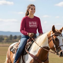We Ride Spotted Long Sleeve Tee Gift For Horse Lover