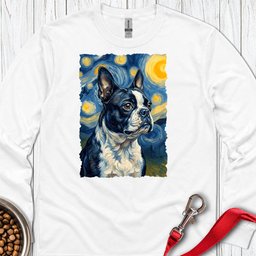 Boston Terrier Van Gogh Long Sleeve Shirt Gift For Dog Lover