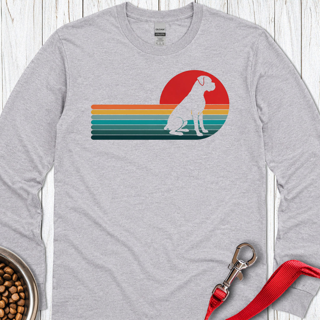 Boxer Retro Long Sleeve Shirt Gift For Dog Lover
