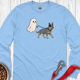 Blue Heeler Ghost Halloween Long Sleeve Shirt Gift For Dog Lover