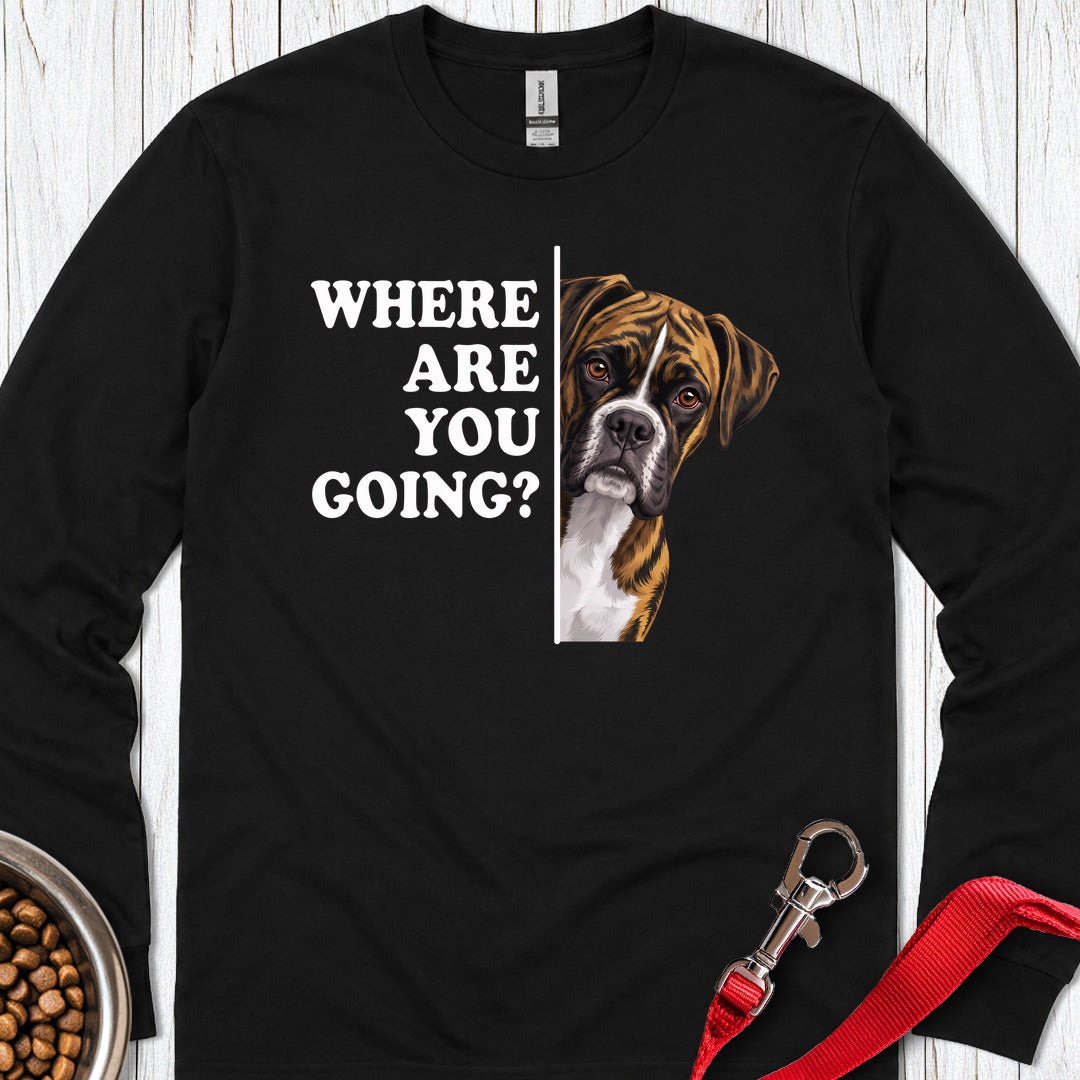 Brindle Boxer Alert Long Sleeve Shirt Gift For Dog Lover