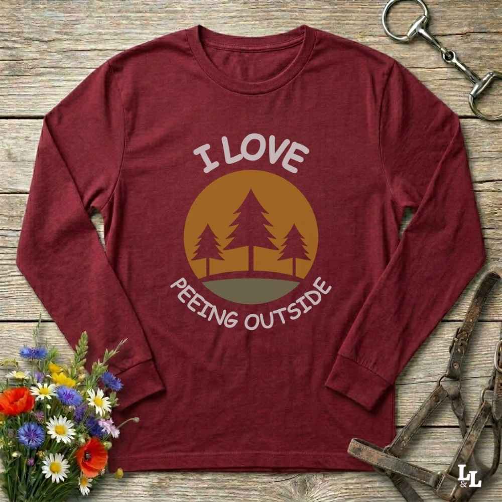 I Love Peeing Outside Long Sleeve Tee Gift For Horse Lover