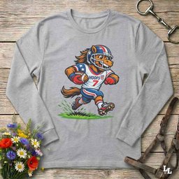 American Football Long Sleeve Tee Gift For Horse Lover