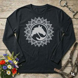 Horse Mandala Long Sleeve Tee Gift For Horse Lover