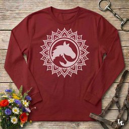 Horse Mandala Long Sleeve Tee Gift For Horse Lover