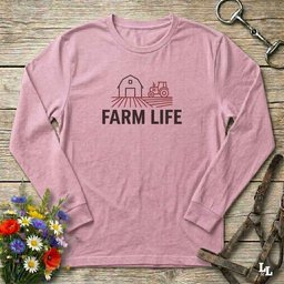 Farm Life Long Sleeve Tee Gift For Horse Lover