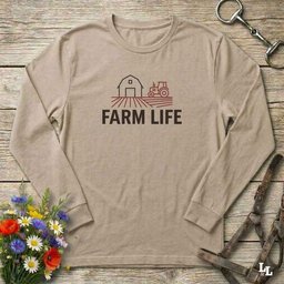 Farm Life Long Sleeve Tee Gift For Horse Lover