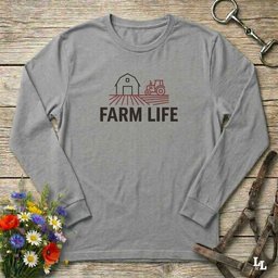 Farm Life Long Sleeve Tee Gift For Horse Lover