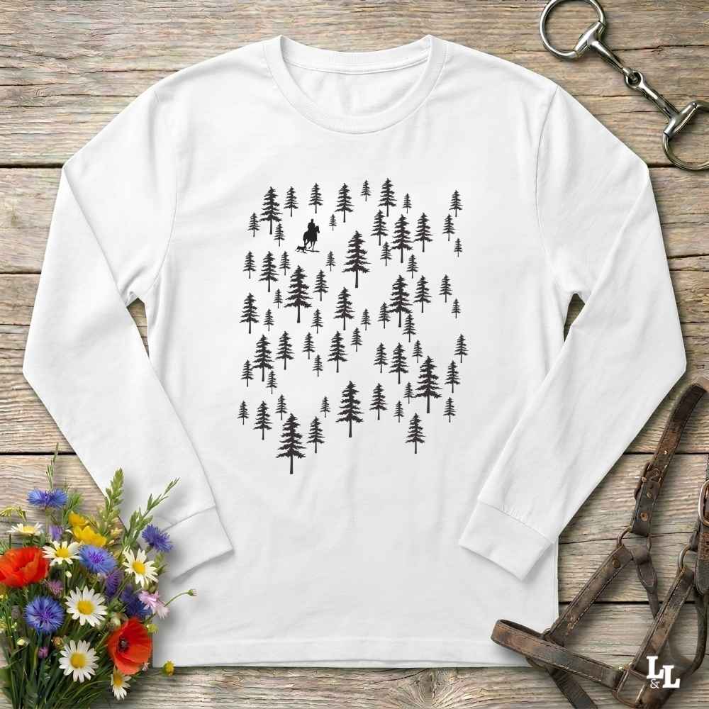 Forest Ride Long Sleeve Tee Gift For Horse Lover