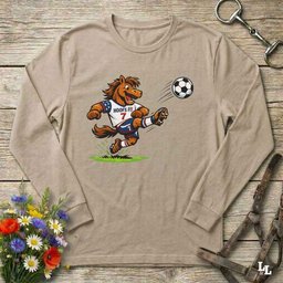 Horse Playing Soccer Longsleeve Tee Long Sleeve Shirt Gift For Horse Lover