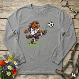Horse Playing Soccer Longsleeve Tee Long Sleeve Shirt Gift For Horse Lover