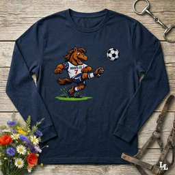 Horse Playing Soccer Longsleeve Tee Long Sleeve Shirt Gift For Horse Lover