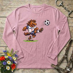 Horse Playing Soccer Longsleeve Tee Long Sleeve Shirt Gift For Horse Lover