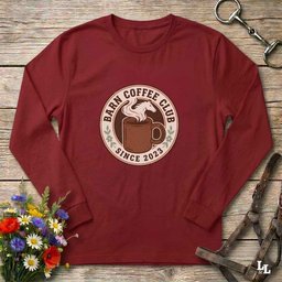 Barn Coffee Club Long Sleeve Tee Gift For Horse Lover