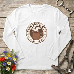 Barn Coffee Club Long Sleeve Tee Gift For Horse Lover