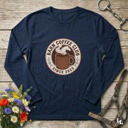 Barn Coffee Club Long Sleeve Tee Gift For Horse Lover