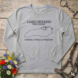 Lake Ontario Trail Riding Long Sleeve Tee Gift For Horse Lover