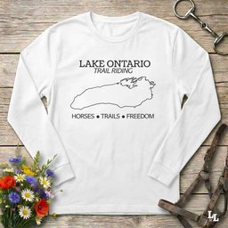 Lake Ontario Trail Riding Long Sleeve Tee Gift For Horse Lover
