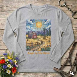 Gogh To The Barn Long Sleeve Tee Gift For Horse Lover