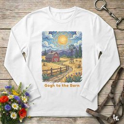 Gogh To The Barn Long Sleeve Tee Gift For Horse Lover