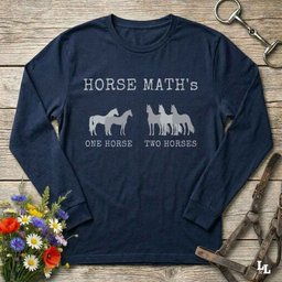 Horse Maths Long Sleeve Tee Gift For Horse Lover