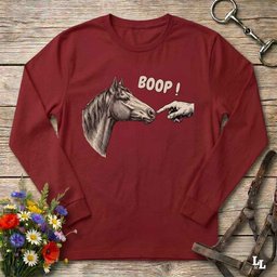 Boop Long Sleeve Tee Gift For Horse Lover