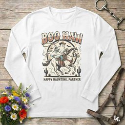 Boo Haw Long Sleeve Tee Gift For Horse Lover