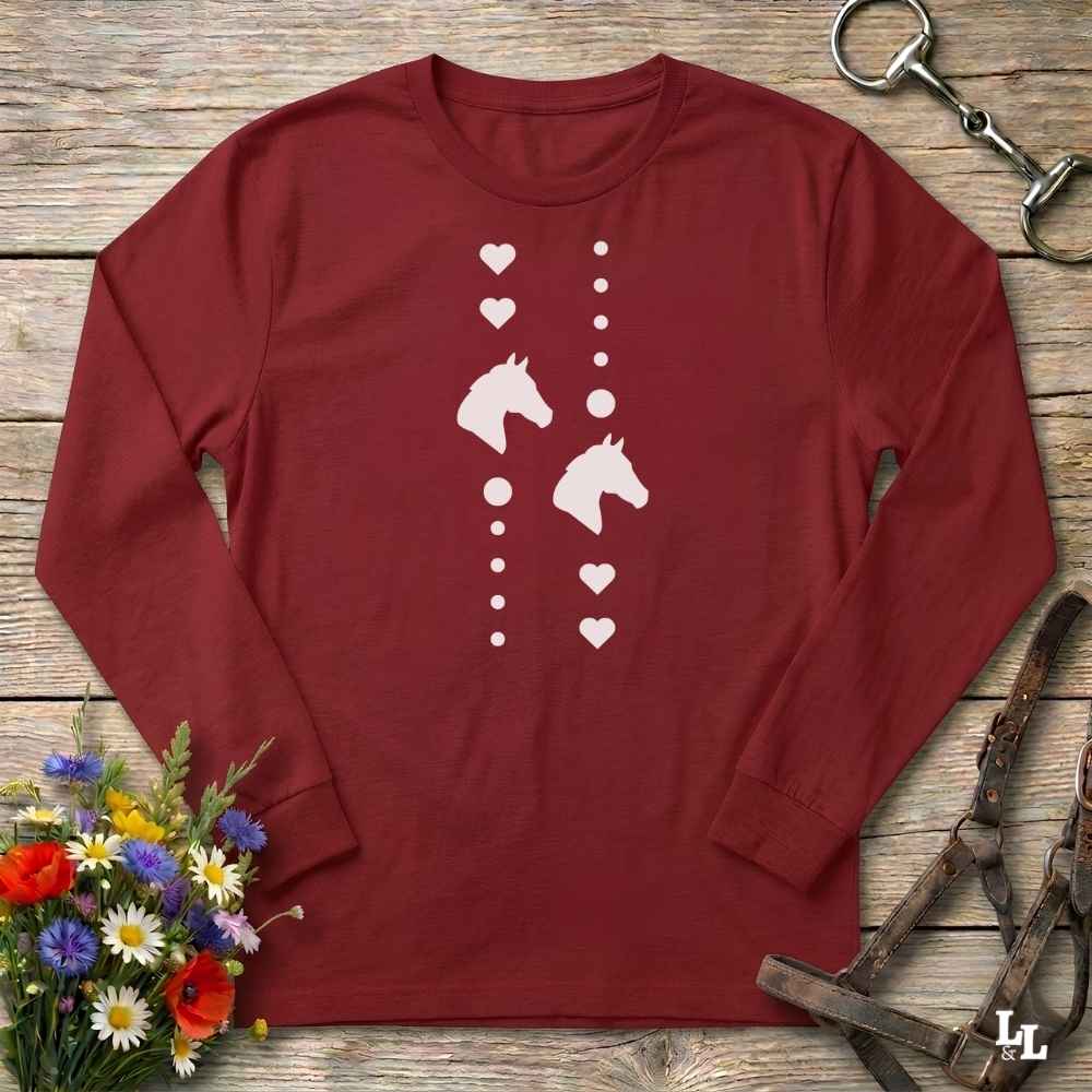 I Love Horses Simple Long Sleeve Tee Gift For Horse Lover
