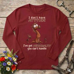 I Dont Have An Attitude Long Sleeve Tee Gift For Horse Lover