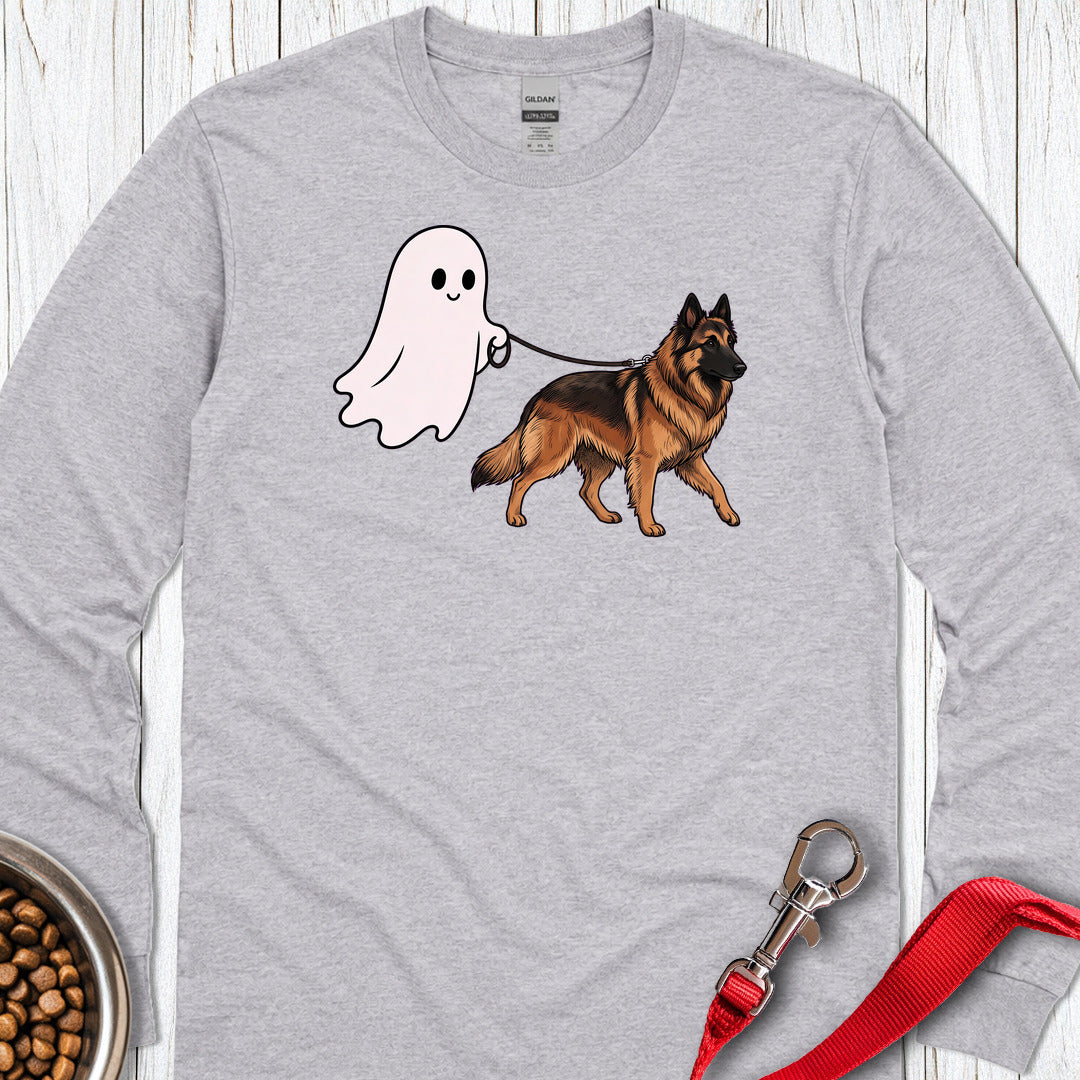 Belgian Tervuren Ghost Walk Long Sleeve Shirt Gift For Dog Lover