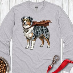 Australian Shepherd Superhero Long Sleeve Shirt Gift For Dog Lover