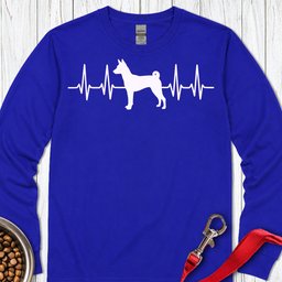 Basenji Heartbeat Long Sleeve Shirt Gift For Dog Lover