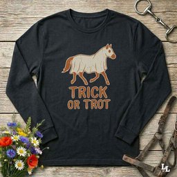 Trick Or Trot V2 Long Sleeve Tee Gift For Horse Lover