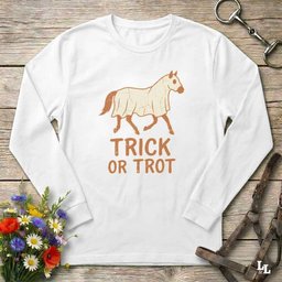 Trick Or Trot V2 Long Sleeve Tee Gift For Horse Lover