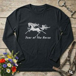 Year Of The Horse Running Long Sleeve Tee Gift For Horse Lover