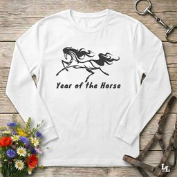 Year Of The Horse Running Long Sleeve Tee Gift For Horse Lover