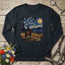 Starry Rides Long Sleeve Tee Gift For Horse Lover