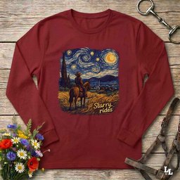 Starry Rides Long Sleeve Tee Gift For Horse Lover