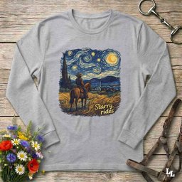 Starry Rides Long Sleeve Tee Gift For Horse Lover