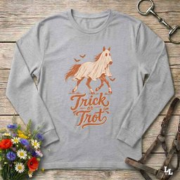 Trick Or Trot Long Sleeve Tee Gift For Horse Lover