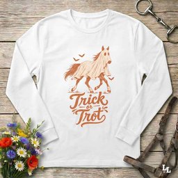 Trick Or Trot Long Sleeve Tee Gift For Horse Lover