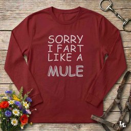 Sorry I Fart Like A Mule Long Sleeve Tee Gift For Horse Lover