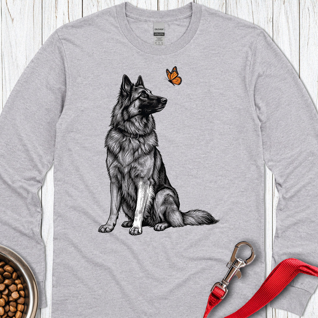 Belgian Tervuren Butterfly Long Sleeve Shirt Gift For Dog Lover