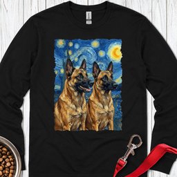 Belgian Malinois Van Gogh Long Sleeve Shirt Gift For Dog Lover